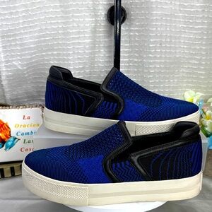 (C2) Ash Jeday Women's Perforated Platform Skate Shoes, Blue, Women's Size 40/9